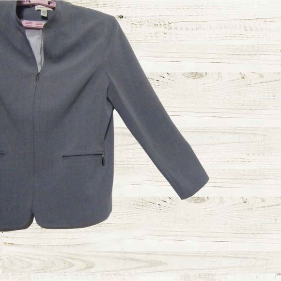 Amanda Smith size 14 womens blazer jacket long sleeves color grey - Picture 8 of 12